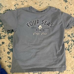 Vintage kids size 4/5 blue four seas ice cream tee